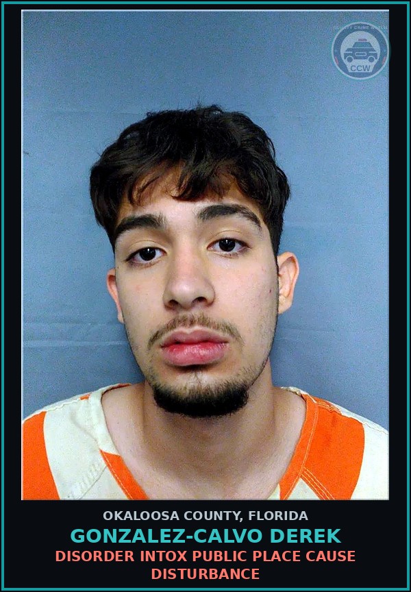 Booking mugshot of Gonzalez-Calvo Derek in Okaloosa County