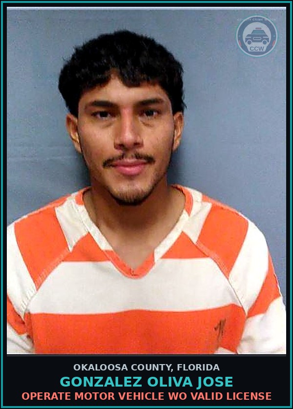 Booking mugshot of Gonzalez Oliva Jose in Okaloosa County
