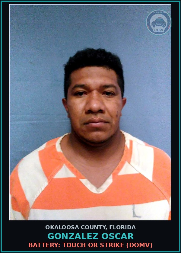 Booking mugshot of Gonzalez Oscar in Okaloosa County