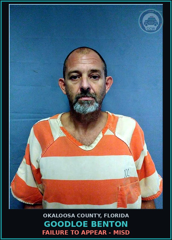 Booking mugshot of Goodloe Benton in Okaloosa County