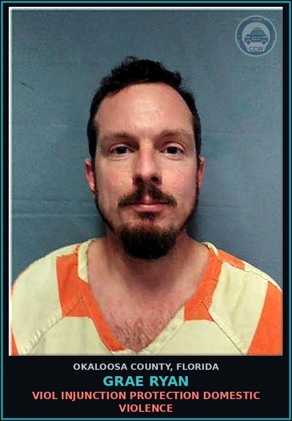 Booking mugshot of Grae Ryan in Okaloosa County