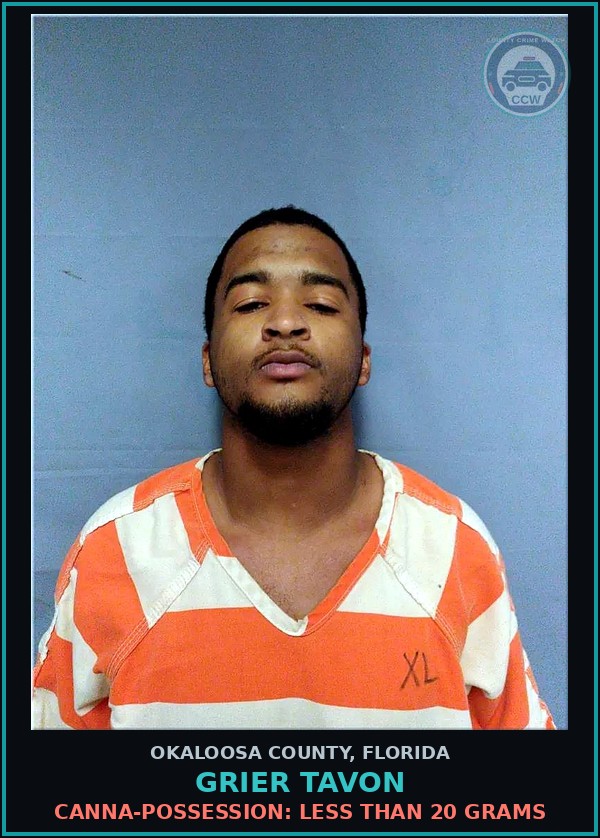 Booking mugshot of Grier Tavon in Okaloosa County