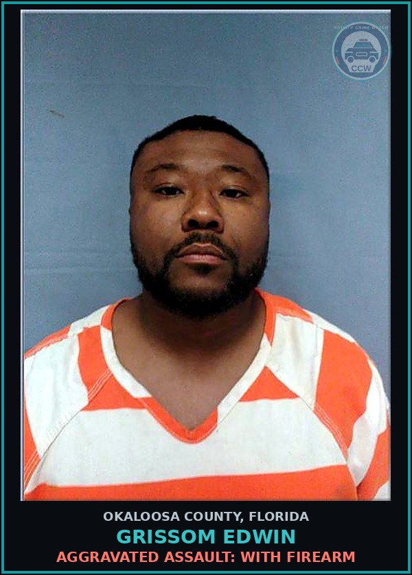 Booking mugshot of Grissom Edwin in Okaloosa County