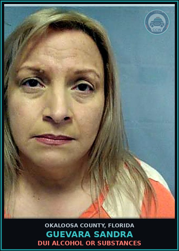Booking mugshot of Guevara Sandra in Okaloosa County