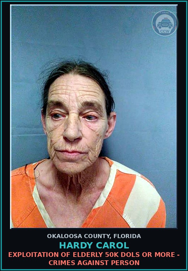Booking mugshot of Hardy Carol in Okaloosa County