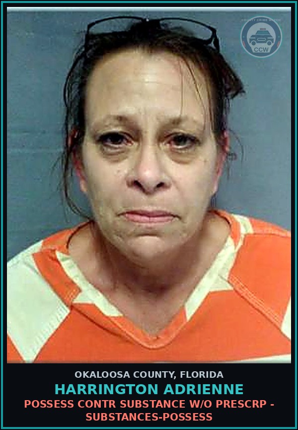Booking mugshot of Harrington Adrienne in Okaloosa County