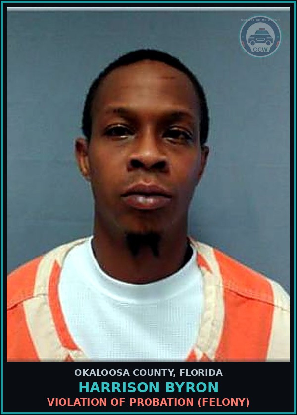 Booking mugshot of Harrison Byron in Okaloosa County