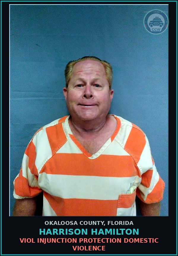 Booking mugshot of Harrison Hamilton in Okaloosa County