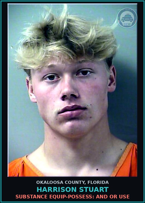 Booking mugshot of Harrison Stuart in Okaloosa County