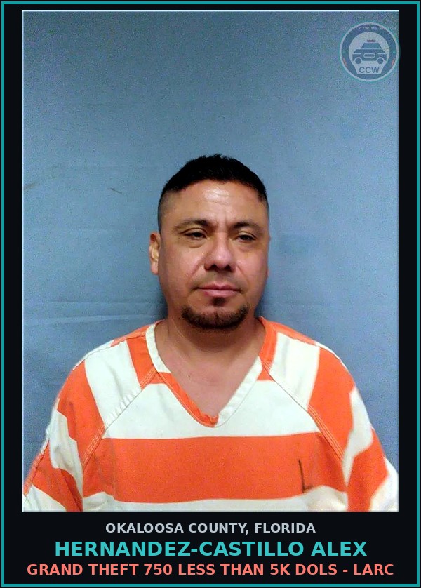 Booking mugshot of Hernandez-Castillo Alex in Okaloosa County