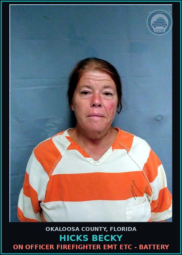 Booking mugshot of Hicks Becky in Okaloosa County
