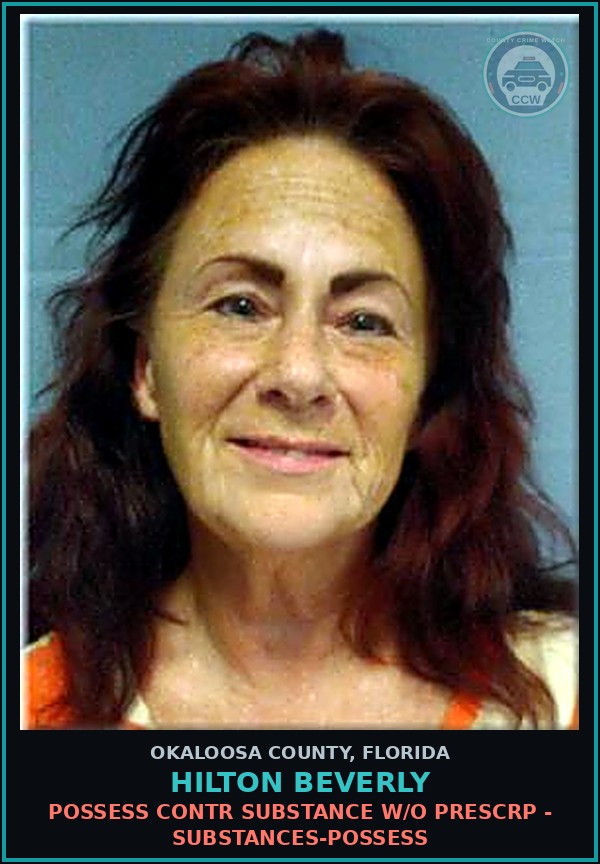 Booking mugshot of Hilton Beverly in Okaloosa County