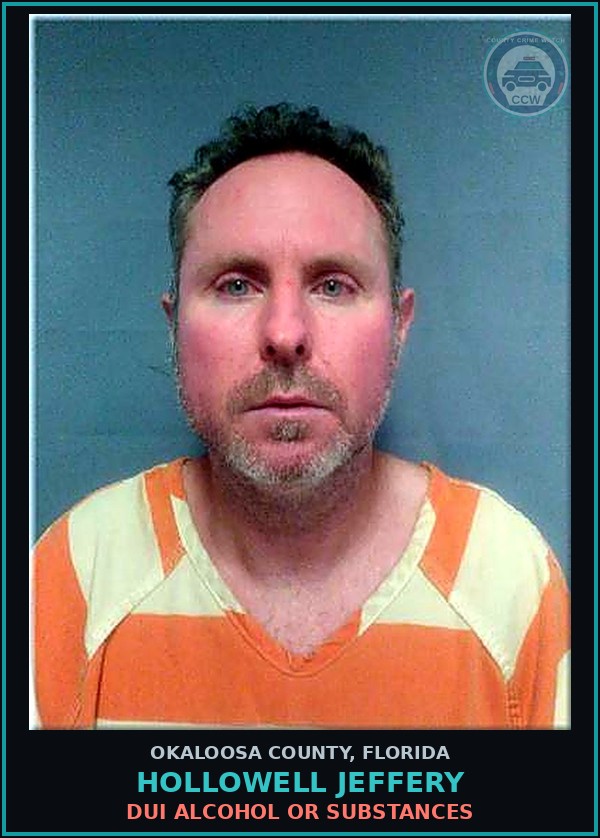 Booking mugshot of Hollowell Jeffery in Okaloosa County