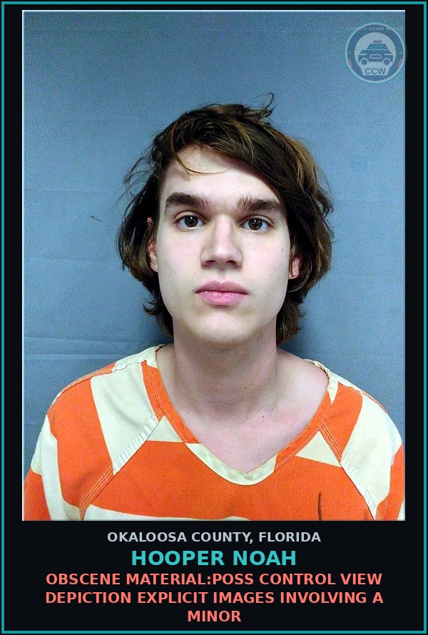 Booking mugshot of Hooper Noah in Okaloosa County