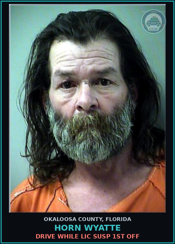 Booking mugshot of Horn Wyatte in Okaloosa County