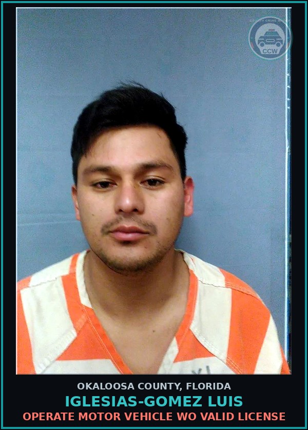 Booking mugshot of Iglesias-Gomez Luis in Okaloosa County