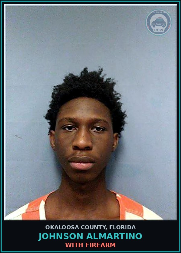 Booking mugshot of Johnson Almartino in Okaloosa County