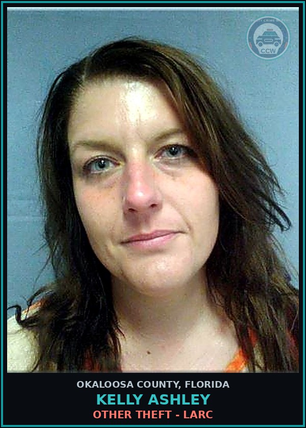 Booking mugshot of Kelly Ashley in Okaloosa County