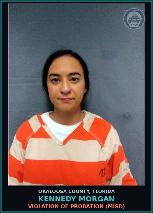 Booking mugshot of Kennedy Morgan in Okaloosa County