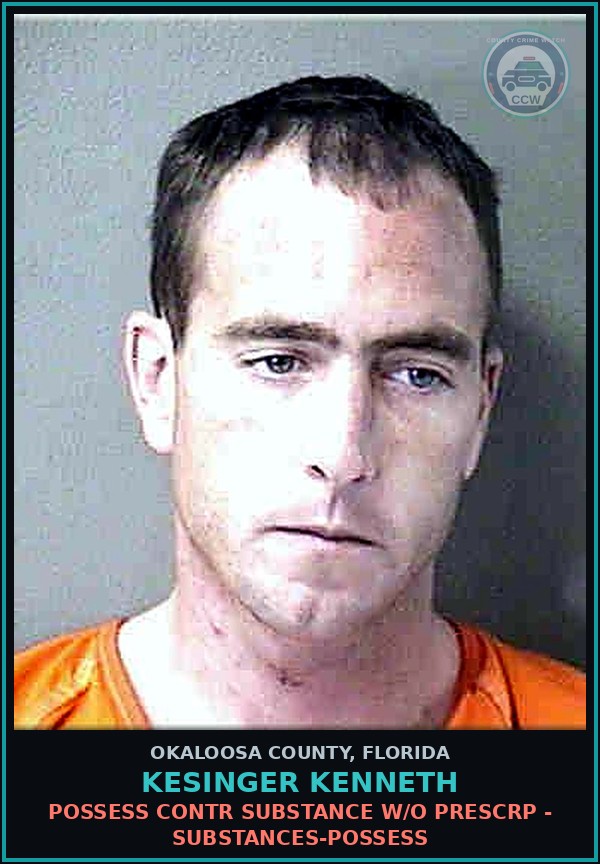 Booking mugshot of Kesinger Kenneth in Okaloosa County