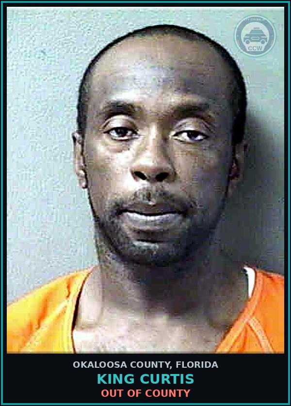 Booking mugshot of King Curtis in Okaloosa County