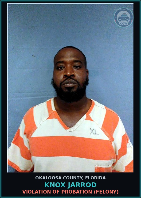 Booking mugshot of Knox Jarrod in Okaloosa County