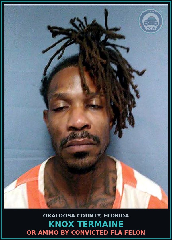 Booking mugshot of Knox Termaine in Okaloosa County