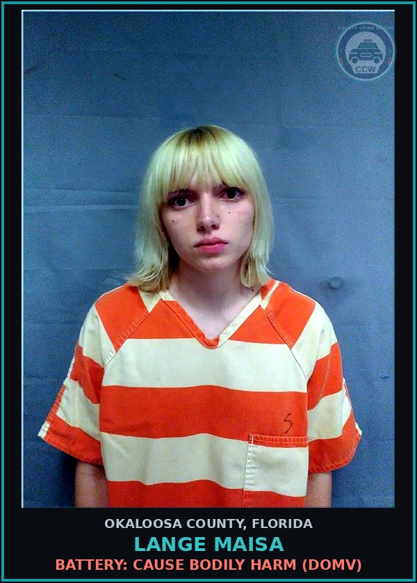 Booking mugshot of Lange Maisa in Okaloosa County