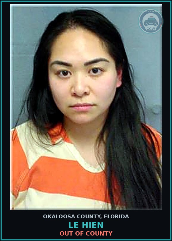 Booking mugshot of Le Hien in Okaloosa County