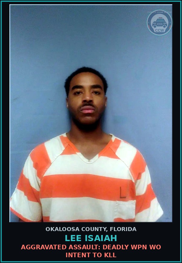 Booking mugshot of Lee Isaiah in Okaloosa County