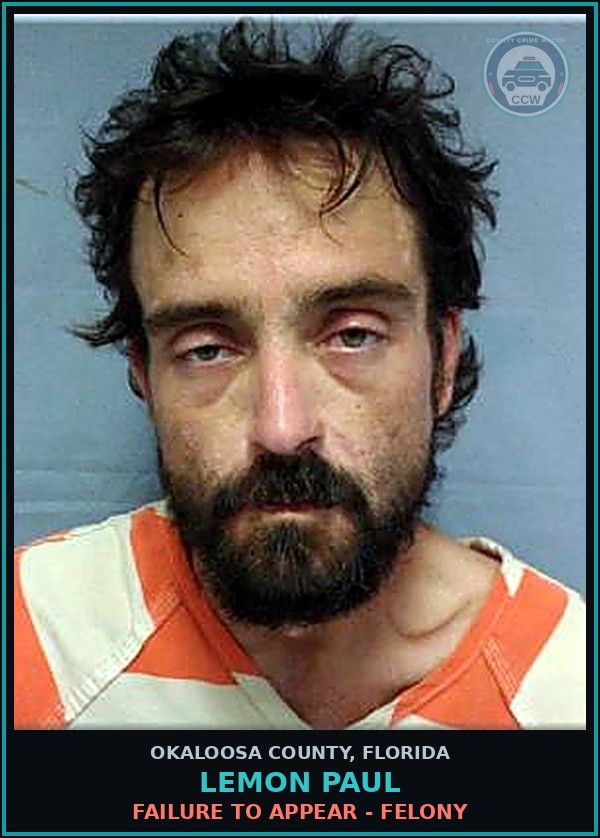 Booking mugshot of Lemon Paul in Okaloosa County