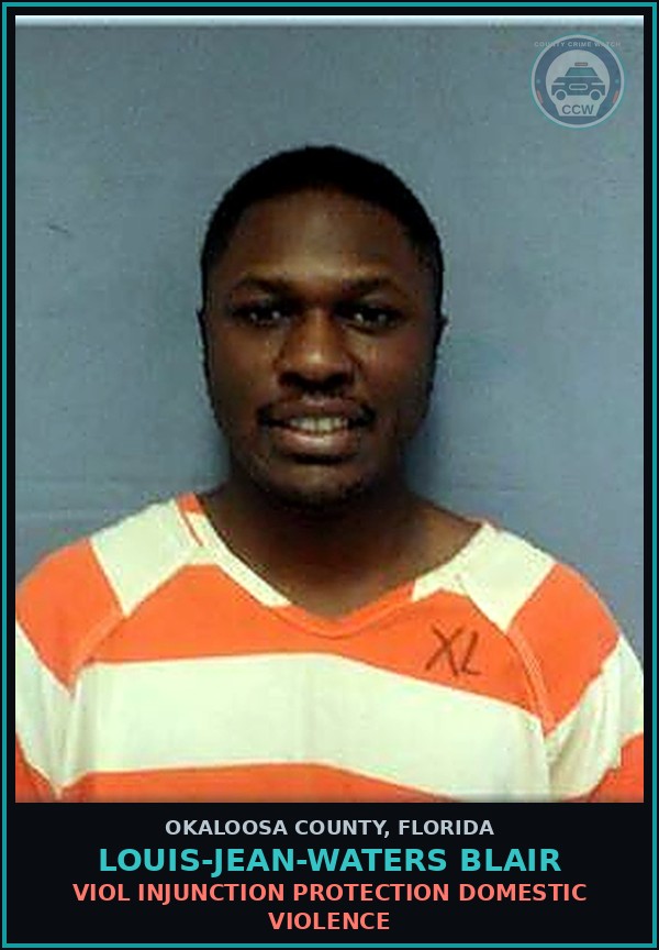 Booking mugshot of Louis-Jean-Waters Blair in Okaloosa County