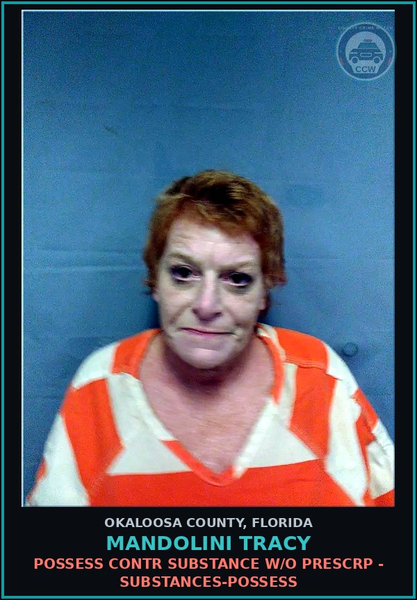 Booking mugshot of Mandolini Tracy in Okaloosa County