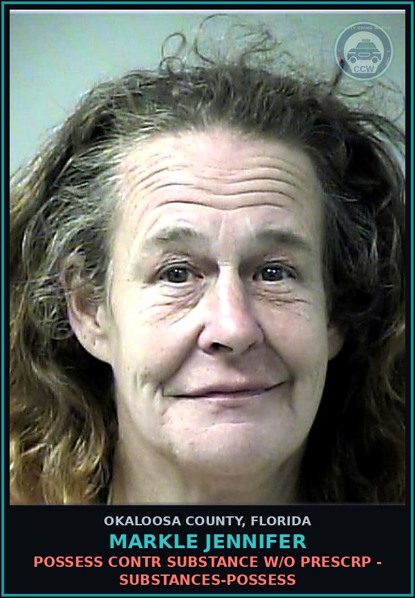 Booking mugshot of Markle Jennifer in Okaloosa County