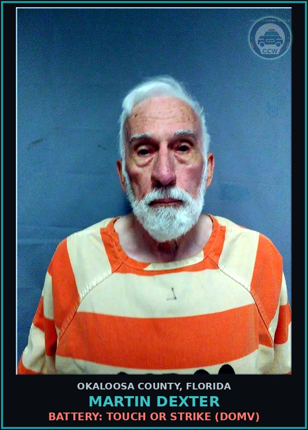 Booking mugshot of Martin Dexter in Okaloosa County