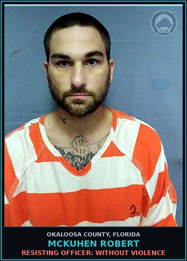 Booking mugshot of Mckuhen Robert in Okaloosa County