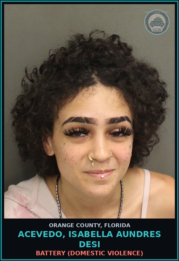 Booking mugshot of ACEVEDO, ISABELLA AUNDRES DESI in Orange County