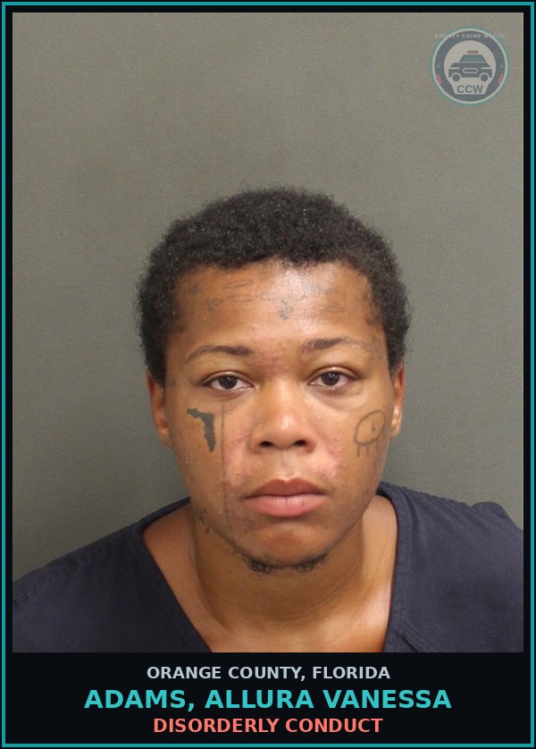 Booking mugshot of ADAMS, ALLURA VANESSA in Orange County