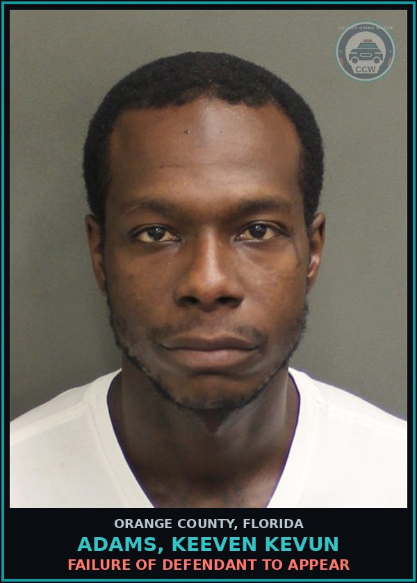 Booking mugshot of ADAMS, KEEVEN KEVUN in Orange County