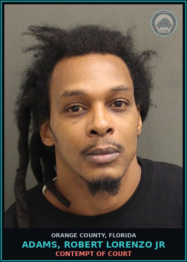 Booking mugshot of ADAMS, ROBERT LORENZO JR in Orange County