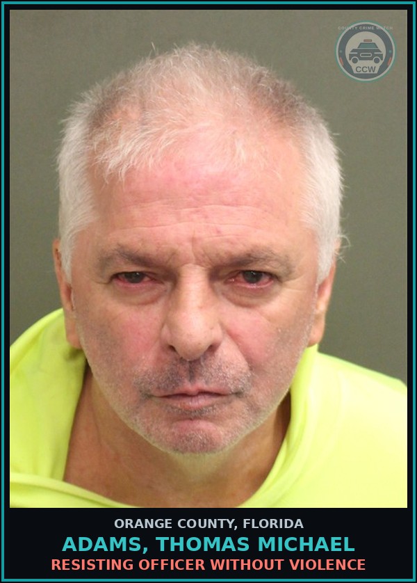 Booking mugshot of ADAMS, THOMAS MICHAEL in Orange County