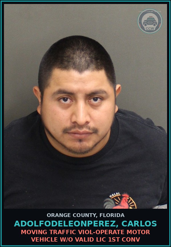 Booking mugshot of ADOLFODELEONPEREZ, CARLOS in Orange County
