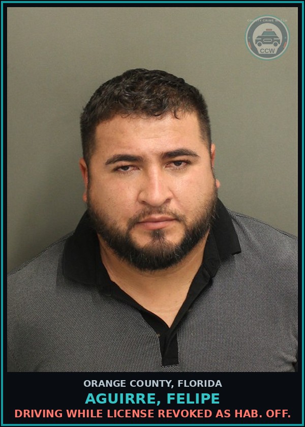 Booking mugshot of AGUIRRE, FELIPE in Orange County