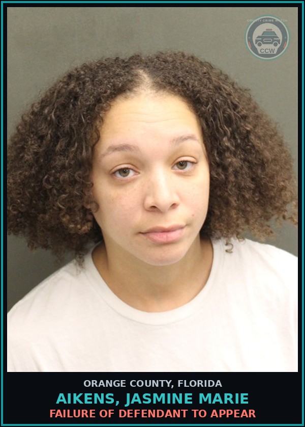 Booking mugshot of AIKENS, JASMINE MARIE in Orange County