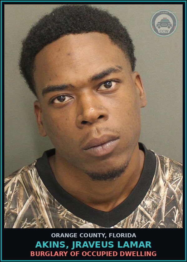 Booking mugshot of AKINS, JRAVEUS LAMAR in Orange County