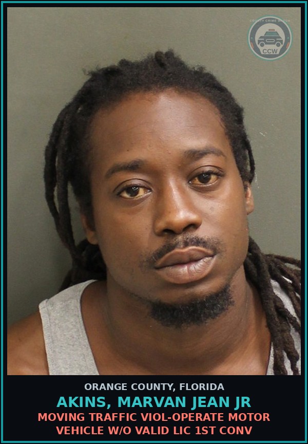 Booking mugshot of AKINS, MARVAN JEAN JR in Orange County
