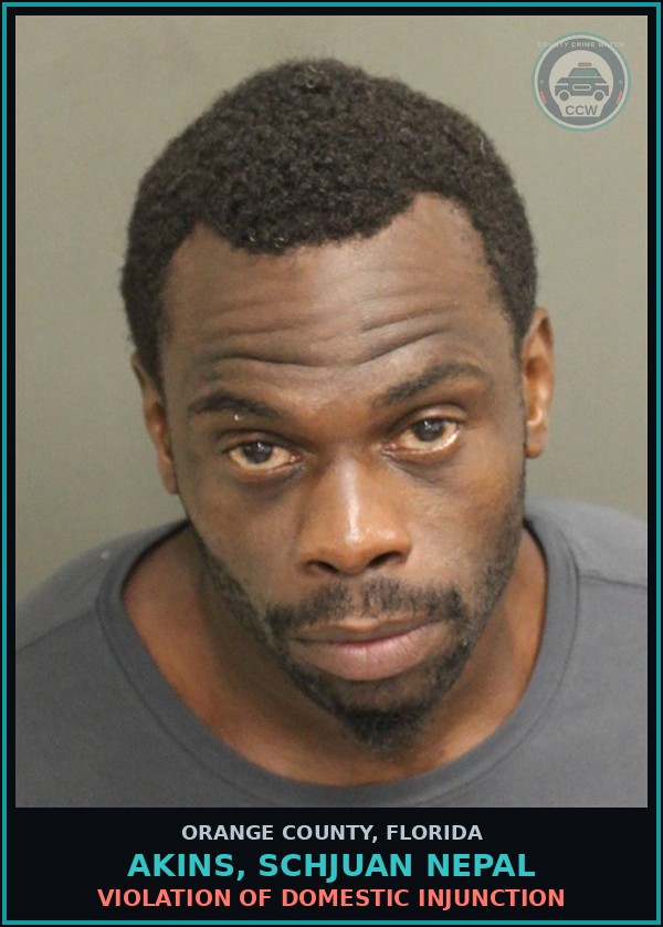 Booking mugshot of AKINS, SCHJUAN NEPAL in Orange County