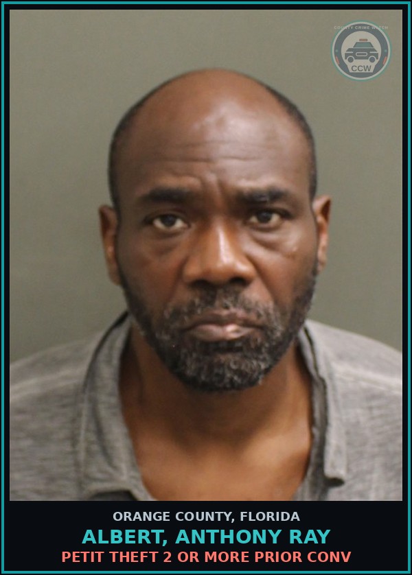 Booking mugshot of ALBERT, ANTHONY RAY in Orange County