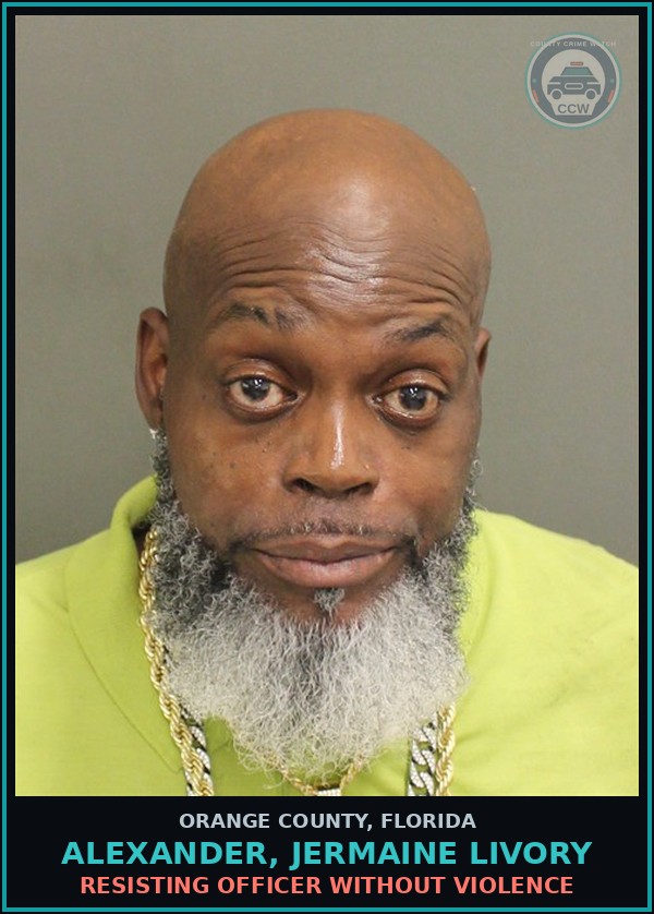 Booking mugshot of ALEXANDER, JERMAINE LIVORY in Orange County