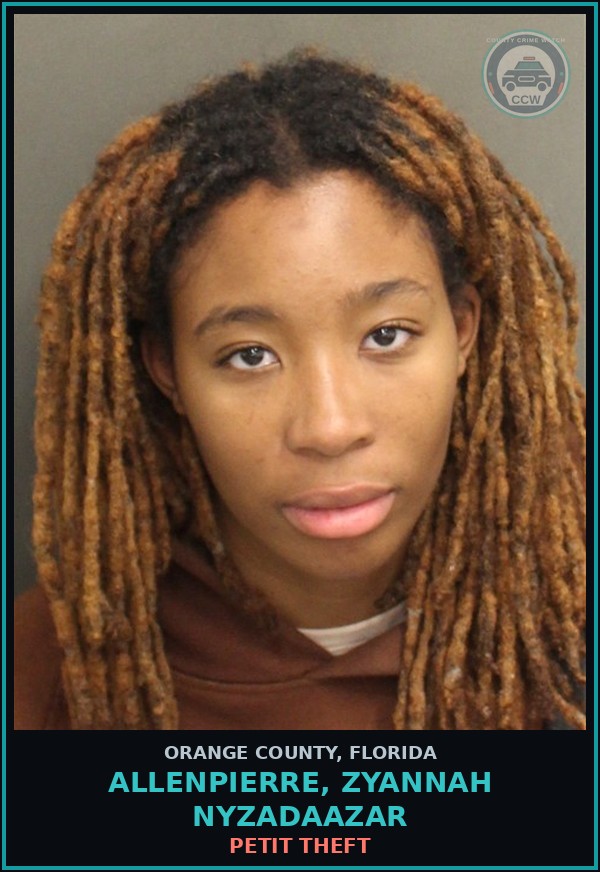 Booking mugshot of ALLENPIERRE, ZYANNAH NYZADAAZAR in Orange County